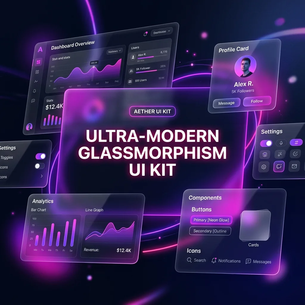 Glassmorphism UI Kit